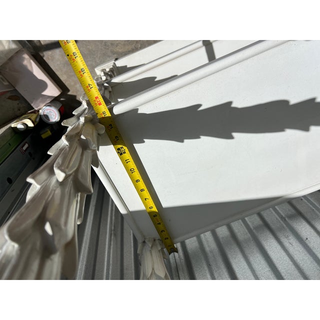 1950s Palm Tree Columned Shelving Wooden Display Carved White Etagere Bookcase For Sale In West Palm - Image 6 of 10