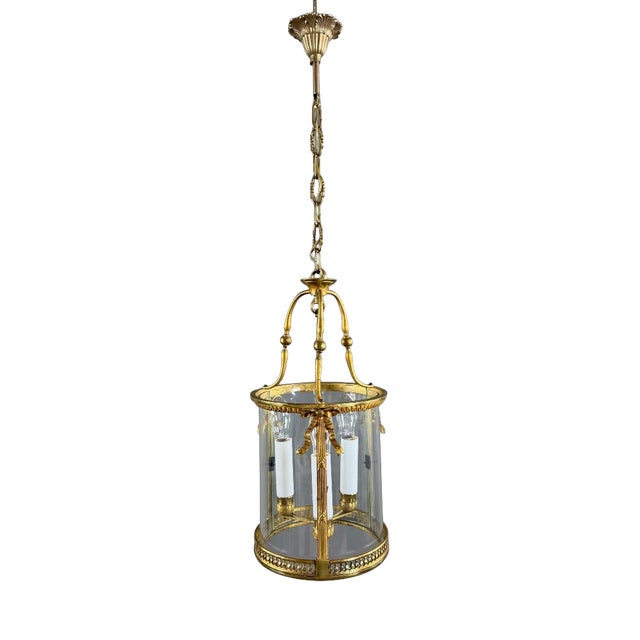 20th Century Gilt Bronze Lantern For Sale