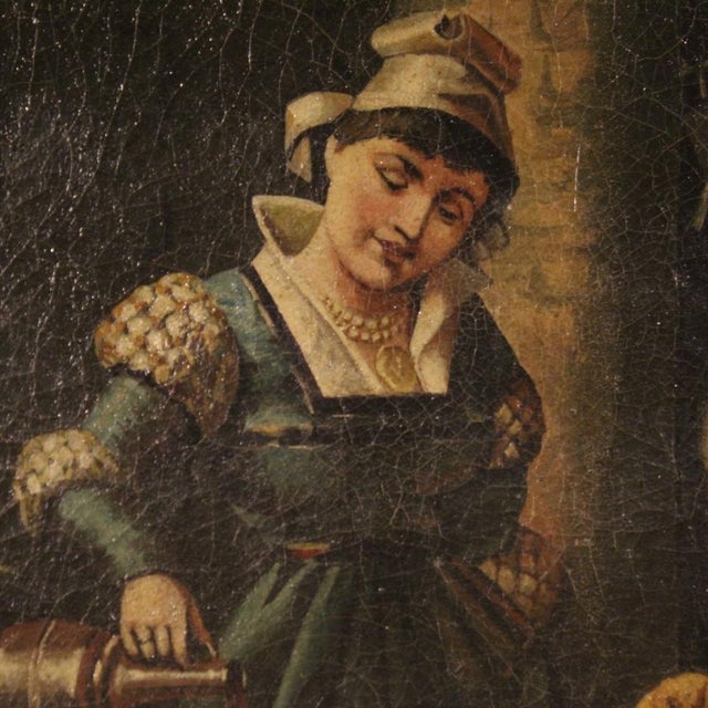 Italian Artist, Interior Scene, 1920, Oil on Canvas, Framed For Sale - Image 12 of 15