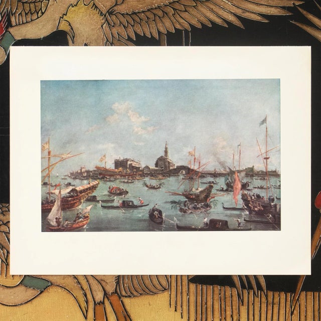 1956 After Francesco Guardi "The Doge Embarking on the Bucentaur", Full-Color Print For Sale - Image 4 of 7