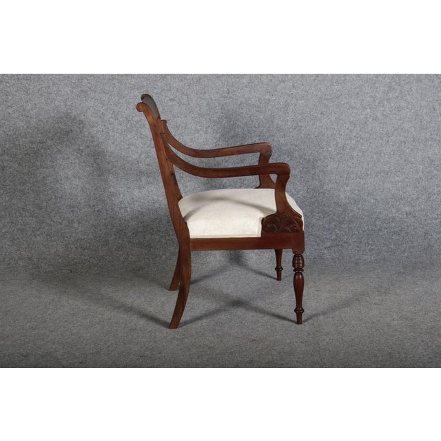 Wood Antique English Regency Biedermeier Armchair in Mahogany, 1840 For Sale - Image 7 of 18