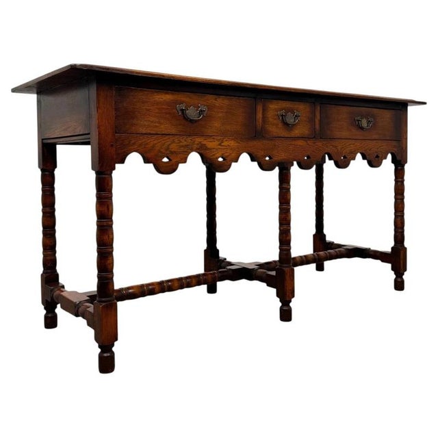 2000 - 2009 Antique Early 20th Century English Jacobean Oak Dresser Base For Sale - Image 5 of 12