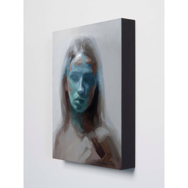 Contemporary Cascade by Josh Sorrell | Oil on Panel Portrait of a Young Woman with Abstract Features For Sale - Image 3 of 5