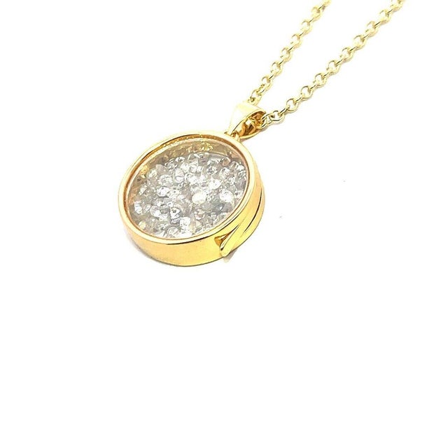 Late 20th Century Diamond Locket Pendant Round 14k Gold & Gold Filled Necklace Shaker For Sale - Image 5 of 10