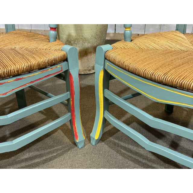 Rustic Beechwood Armchairs with Straw Seats, 1930s, Set of 2 For Sale - Image 12 of 17