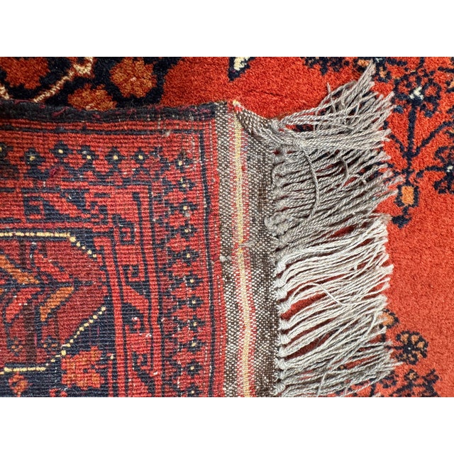 4ft 4in × 6ft 8in Hand-Knot Tribal Wool Area Rug, Vintage For Sale - Image 9 of 11