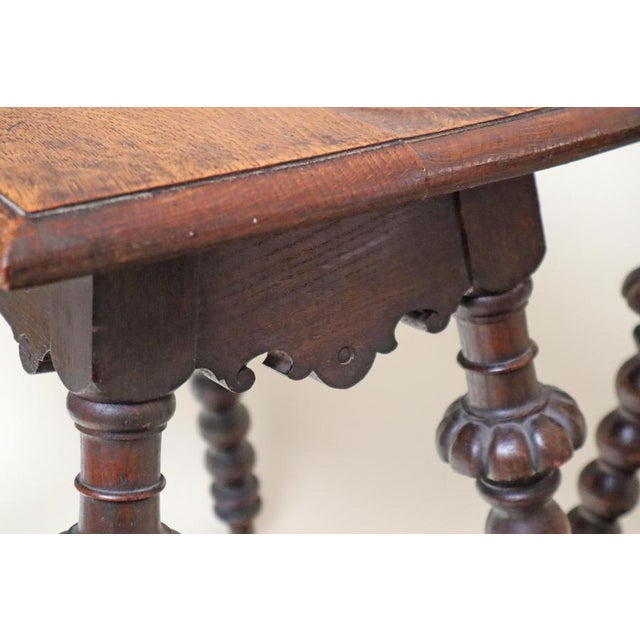 Antique Carved and Turned Oak Stools, 1850, Set of 2 For Sale - Image 5 of 17