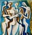 Ossip Zadkine, Large Cubist Modernist Color French Lithograph Zadkine Figures La Famille, 1960 For Sale In Miami - Image 6 of 8