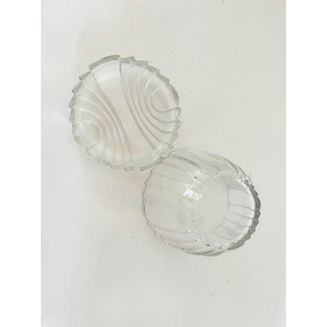 Vintage Art Deco Style Clear Glass With Lid Candy Bowl For Sale - Image 4 of 5