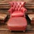 Burnt Orange A Timeless Classic: The Vintage Chesterfield Genuine Leather Wingback Chair by Largo For Sale - Image 8 of 12