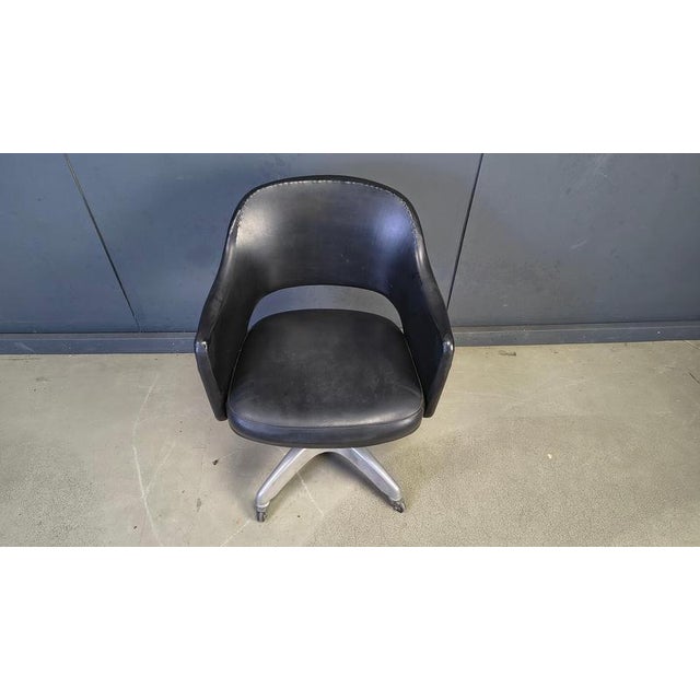 Mid-Century Desk Chair in Aluminium and Leather, 1950s For Sale - Image 13 of 14