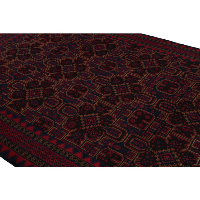 Rug & Kilim’s Contemporary Baluch Rug in Red and Blue Patterns For Sale In New York - Image 6 of 7