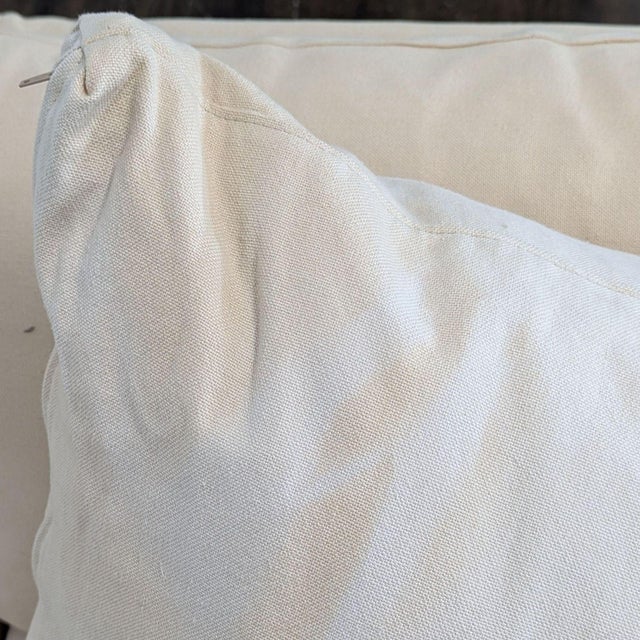Textile Crate & Barrel Cream Loveseat With Removable Slipcover and Cushions For Sale - Image 7 of 8