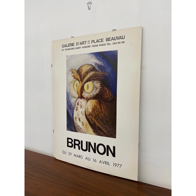 Original vintage exhibition poster for artist Brunon, produced for a 1977 show at Galerie d'Art de la Place Beauvau in...