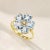 Nina Zhou Aquamarine Diamond Cherry Blossom Ring in 14k Yellow Gold, size 9 For Sale In Los Angeles - Image 6 of 11