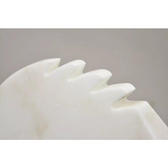 Sheryl C. Benjamin Carved Marble Abstract Modernist Sculpture on Marble Base For Sale - Image 4 of 12