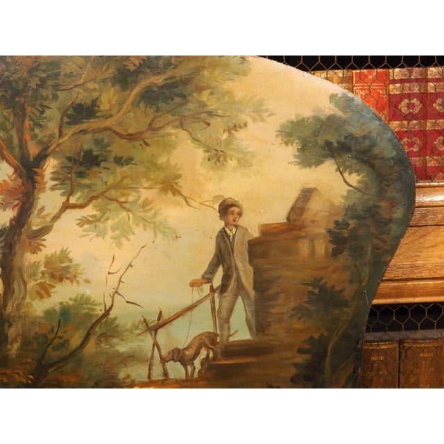 19th Century French Genre Scene Overdoor Painting on Board For Sale - Image 11 of 12