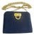 1990s Elegant Blue Fabric and Brass Belt Hand Bag by Salvatore Ferragamo For Sale