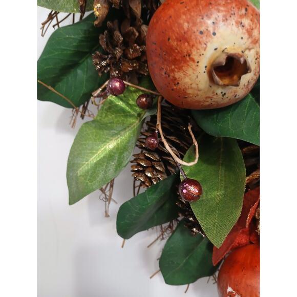 2020s Pomegranate Winter Door Wreath Beautiful Realistic Holiday Christmas Arrangement For Sale - Image 5 of 16