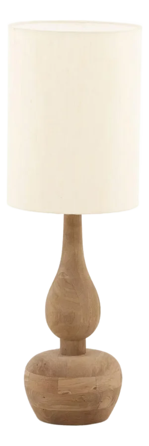 Hourglass Natural Wood Table Lamp
