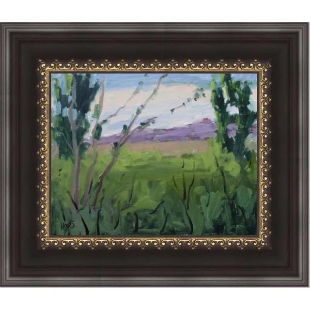 Textile Contemporary Impressionist Style Plein Air Oil Painting For Sale - Image 7 of 9