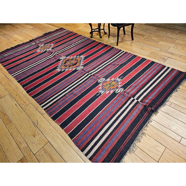 Vintage Turkish Kilim Rug, Handwoven Wool, Southwestern Design, , 6x11 For Sale - Image 14 of 14