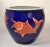 Vintage Marked Chinese Porcelain Floral Planter Blue & White Golden Koi Fish For Sale In Miami - Image 6 of 12