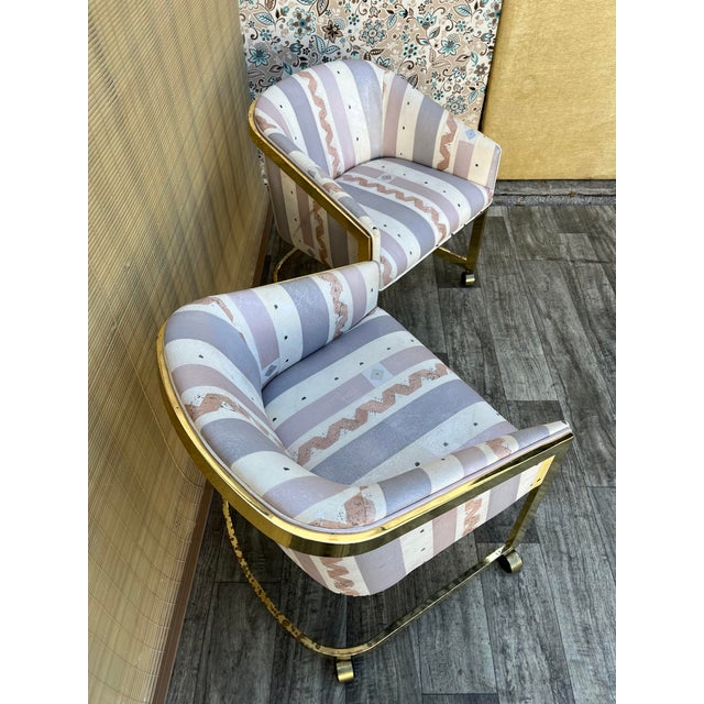 Set of Two Brass Club Chairs by Milo Baughman for Dia. Circa 1970s For Sale In Miami - Image 6 of 18