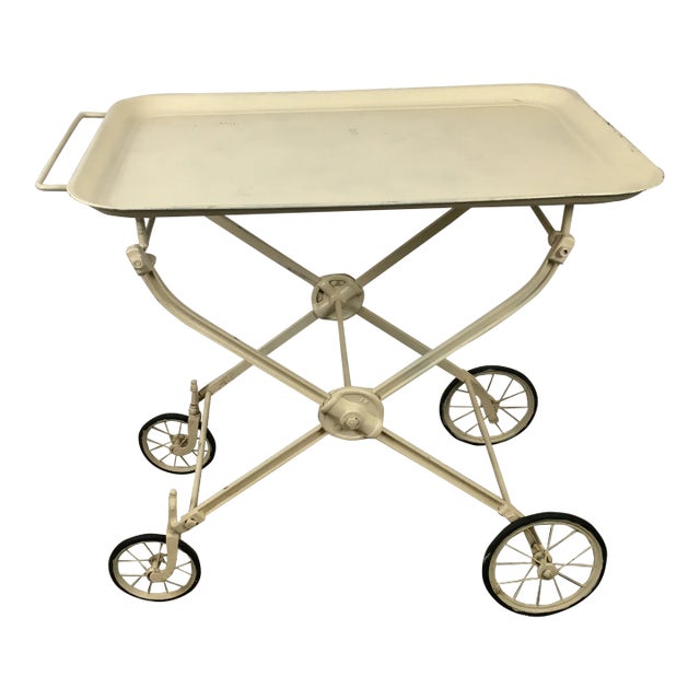 Antique Industrial Folding Bar Tea Cart Hospital Hotel For Sale