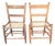 19th Century Antique Ladderback + Rawhide Seat Side Chairs, Set of 2 For Sale