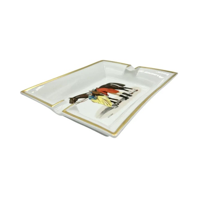 Vintage Hermes Paris Philippe Ledoux Equestrian Porcelain Ashtray For Sale - Image 13 of 15