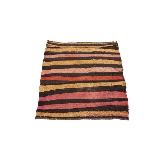 Handwoven vintage decorative mini wool rug from Kars region of Tukey. Approximatelly 45-55 years old. In very good...