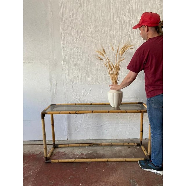 Italian Mid-Century Modern Bamboo Coffee Table from Banci, 1970s For Sale - Image 6 of 11