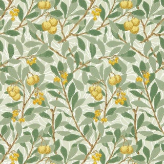 Morris & Co Arbutus Wallpaper in Sage/Lemon For Sale
