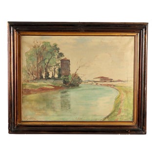 Fioravante Seibezzi, Landscape, Oil on Canvas, Framed For Sale