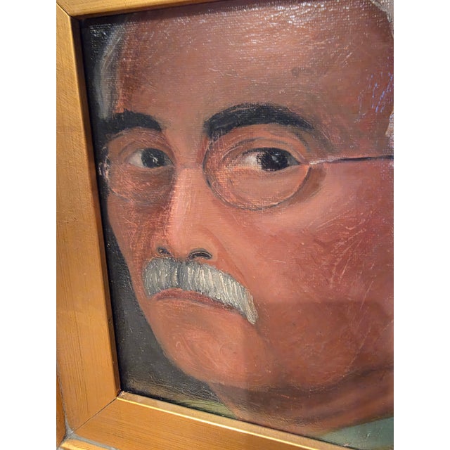 1980s Vintage Artist Self Portrait by Augusto Brocca For Sale - Image 5 of 7