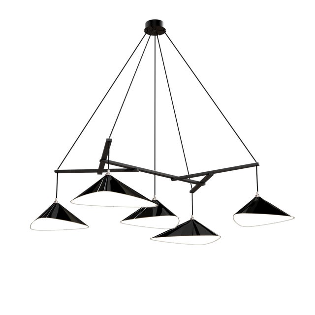 Emily Group of Five High Gloss Paint Pendant Light from Moss Objects For Sale - Image 4 of 4