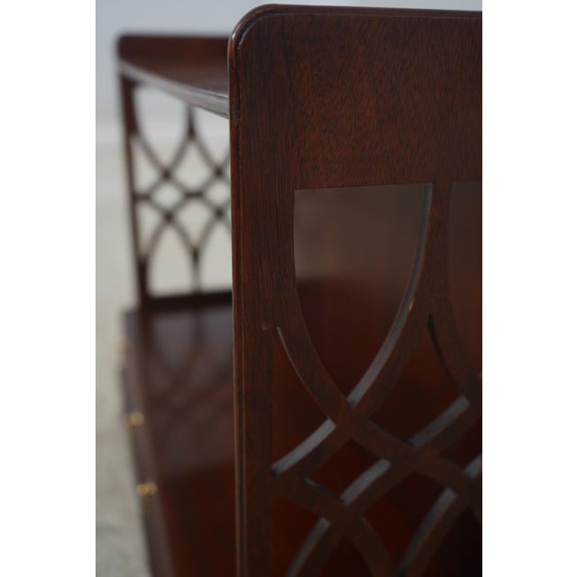 Pair Baker Chippendale Mahogany 1 Drawer Small Bookshelves For Sale - Image 14 of 18