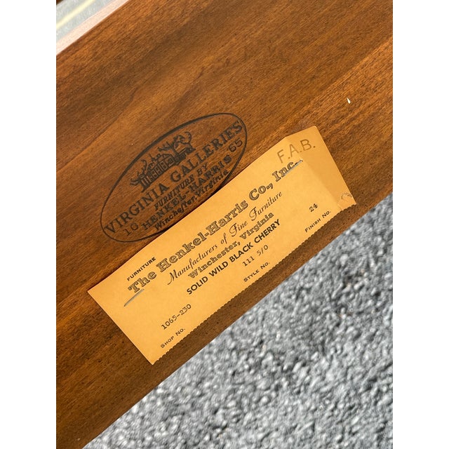 Vintage Henkel Harris Queen Size Cherry Poster Bed Frame For Sale - Image 9 of 10