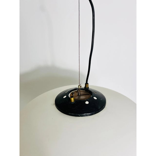 Stilnovo Midcentury Brass and Glass Chandelier, 1950s, Italy For Sale - Image 10 of 11