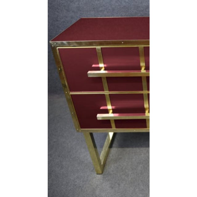 Chest of Drawers with Red Murano Glass and Brass Trim from Justfurnituress For Sale - Image 6 of 11