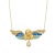 Winged Angel Necklace Diamond Enamel Vintage 14k Yellow Gold Chain Jewellery For Sale - Image 4 of 4