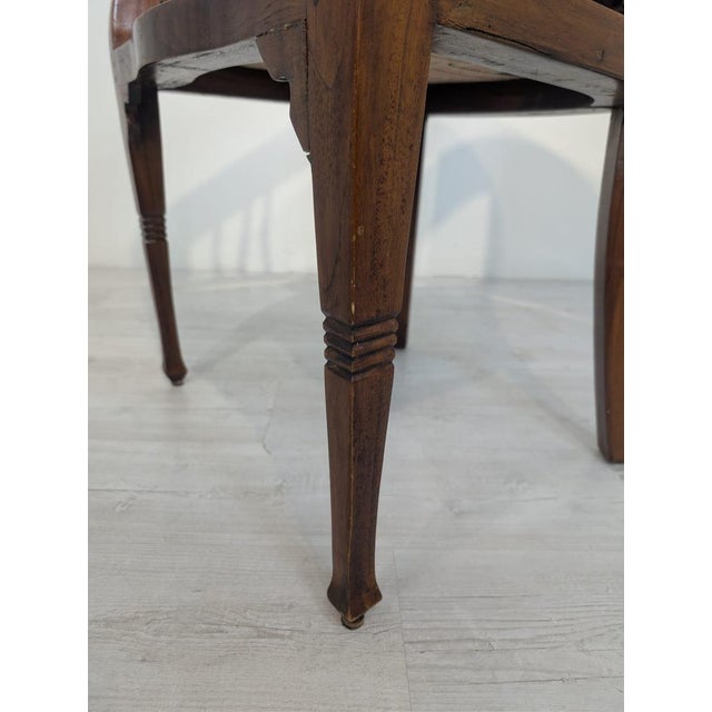 Interwar Wooden Office Chair in Natural Leather, 1890s For Sale - Image 13 of 15