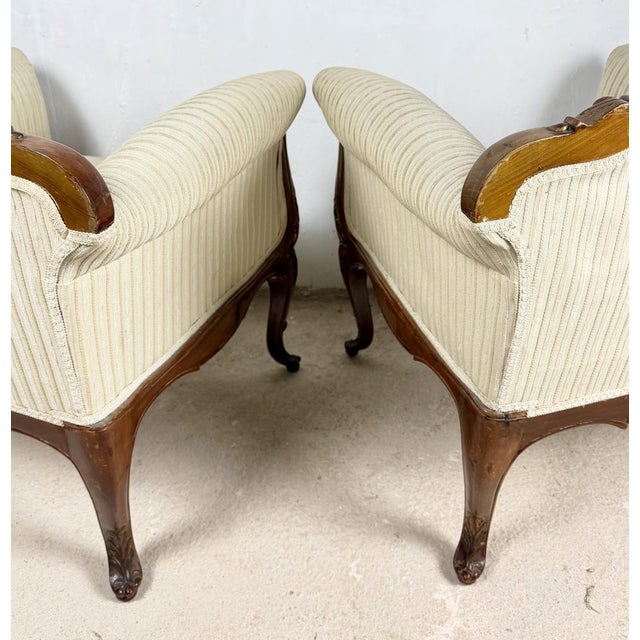 Beige Louis XV French Armchairs, 1960s, Set of 2 For Sale - Image 8 of 14