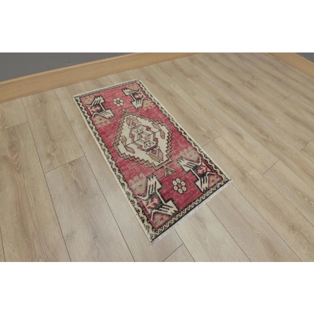 1980s Traditional Red Old Doormat Rug For Sale - Image 4 of 12