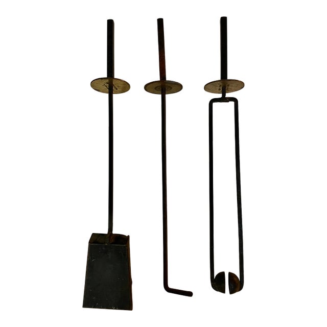 Circa 1950 Mel Bogart Fireplace Tools Usa- 3 Pieces For Sale