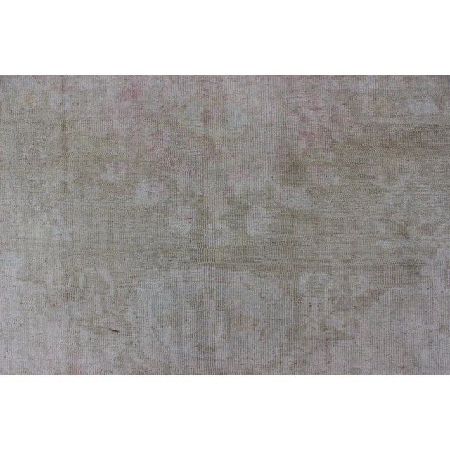 Textile Antique Turkish Konya Area Rug in Gray & Soft Pink With Subtle Design 7'2 X 8'6 For Sale - Image 7 of 13