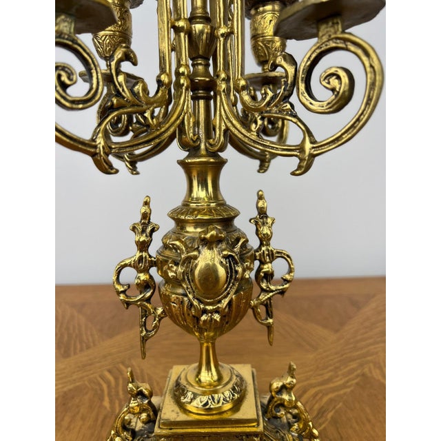 Metal Vintage Candleholders in Brass, Set of 2 For Sale - Image 7 of 12