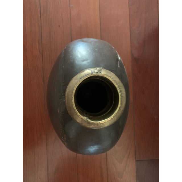 Antique Rounded Tin Vessel For Sale - Image 4 of 5