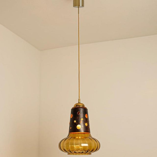 1960s Copper Glass Pendant Lamp from Raak, 1960 For Sale - Image 5 of 12